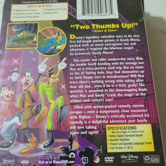 Walt Disney A Goofy Movie DVD New - Picture 2 of 2